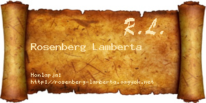 Rosenberg Lamberta névjegykártya